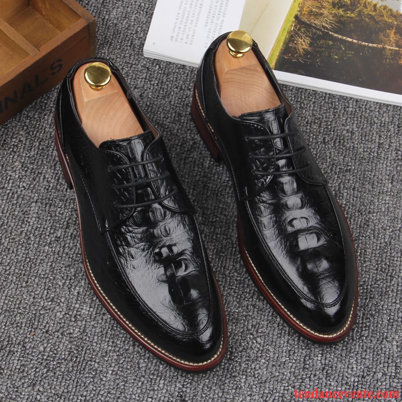 Derbies Homme Tendance Respirant Décontractée Printemps Pointe Pointue Mariée Rouge