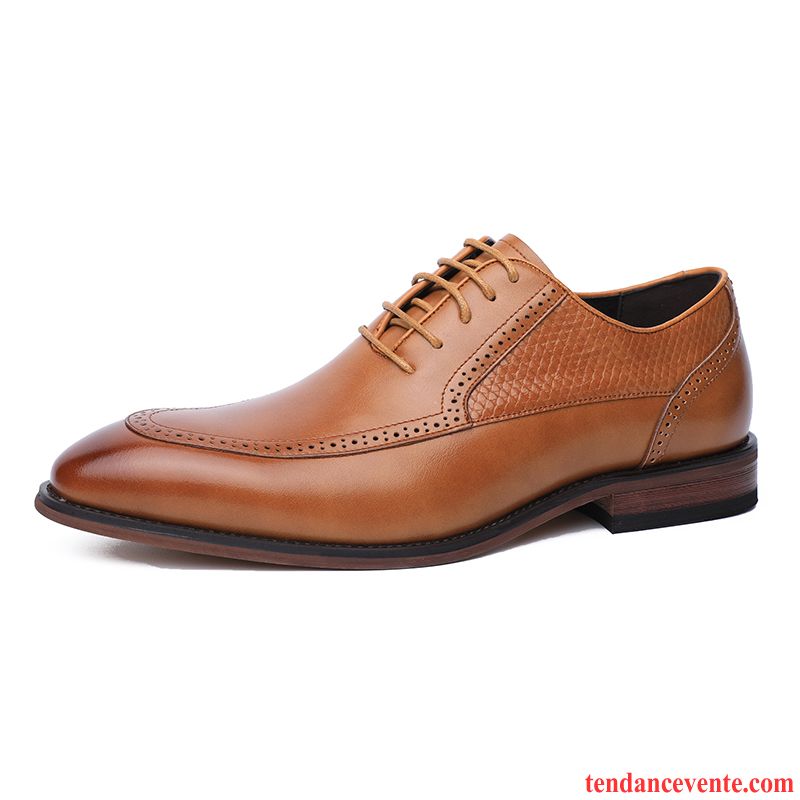 Derbies Homme Tendance Respirant Entreprise Mariée Angleterre Tous Les Assortis Brun