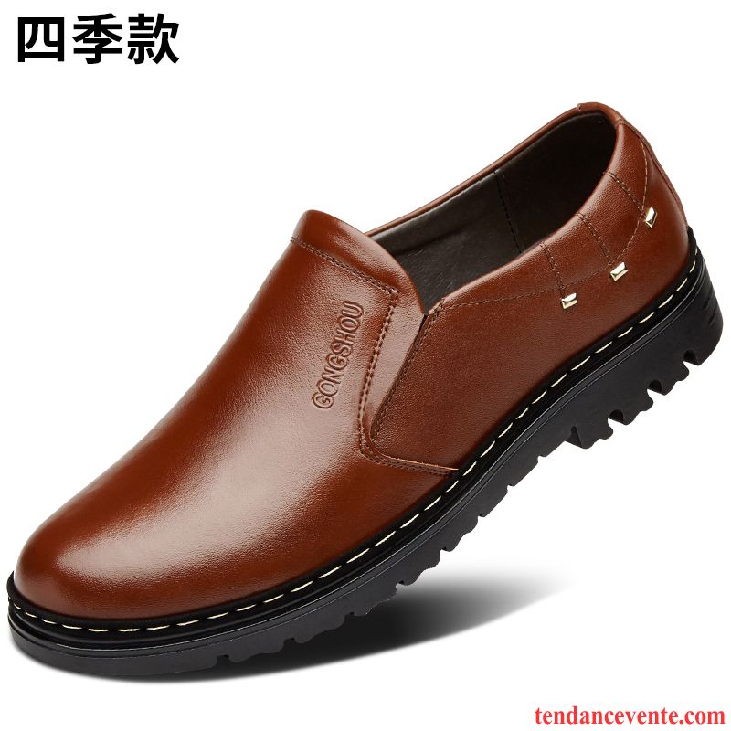 Derbies Hommes Soldes Hiver Tendance Entreprise Cuir Véritable Homme Printemps Angleterre Chaussures En Coton Taillissime Décontractée Mauve Vente