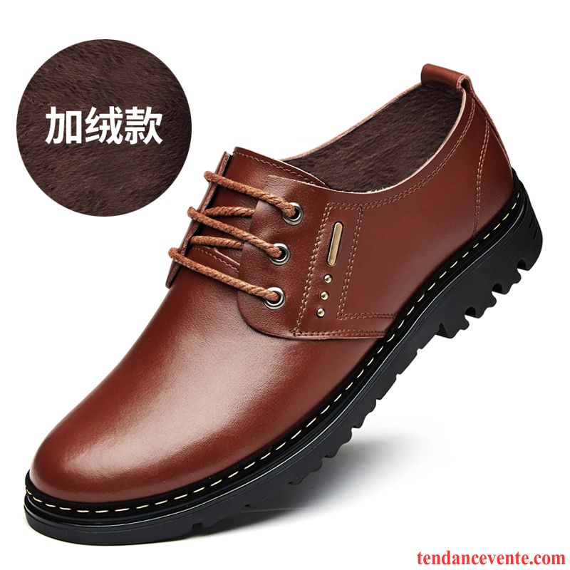 Derbies Hommes Soldes Hiver Tendance Entreprise Cuir Véritable Homme Printemps Angleterre Chaussures En Coton Taillissime Décontractée Mauve Vente