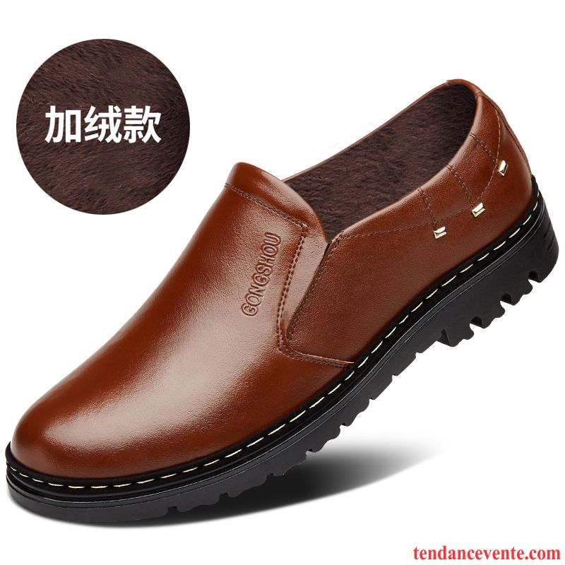 Derbies Hommes Soldes Hiver Tendance Entreprise Cuir Véritable Homme Printemps Angleterre Chaussures En Coton Taillissime Décontractée Mauve Vente