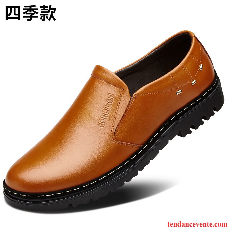 Derbies Hommes Soldes Hiver Tendance Entreprise Cuir Véritable Homme Printemps Angleterre Chaussures En Coton Taillissime Décontractée Mauve Vente