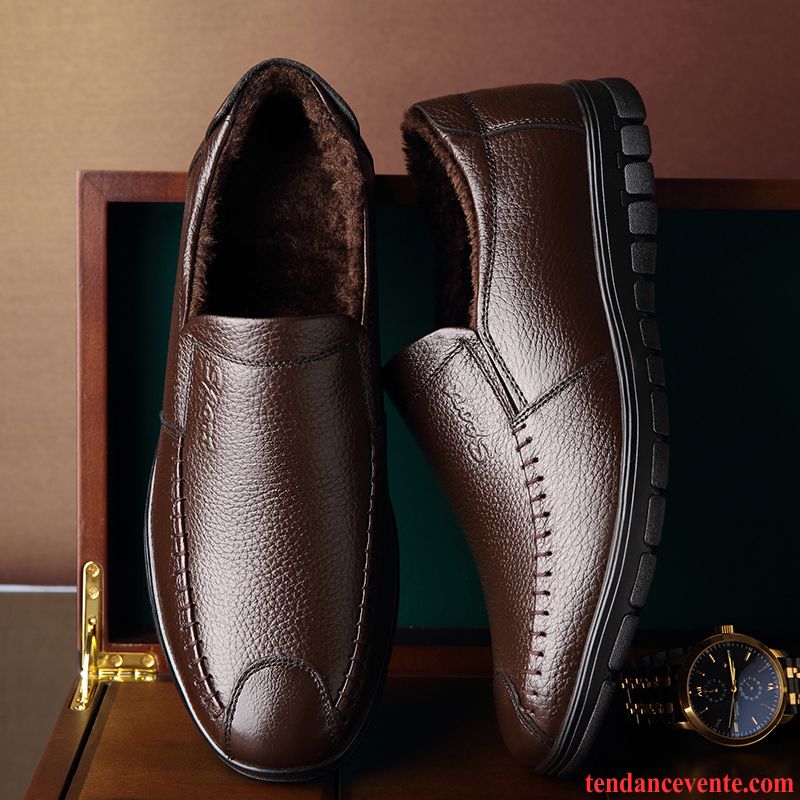 Derbies Marron Cuir Homme Cuir Véritable Homme Semelle Doux Printemps Antidérapant Respirant Décontractée