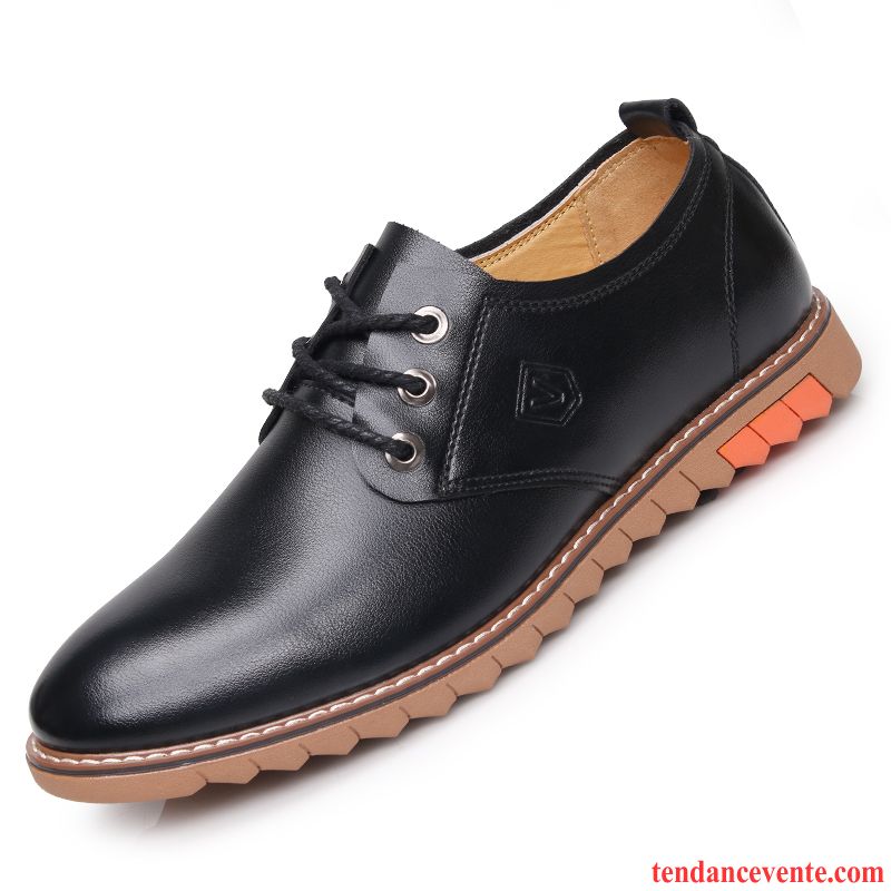 Derbies Noires Et Blanches Homme Noir Entreprise Angleterre Tendance Décontractée Laçage Homme Semelle Doux Printemps