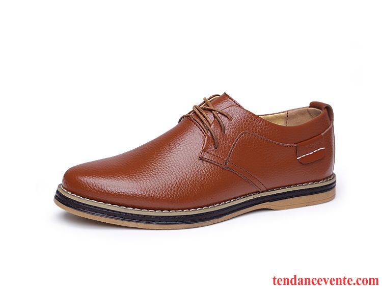 Derbies Noires Et Blanches Homme Noir Entreprise Angleterre Tendance Décontractée Laçage Homme Semelle Doux Printemps