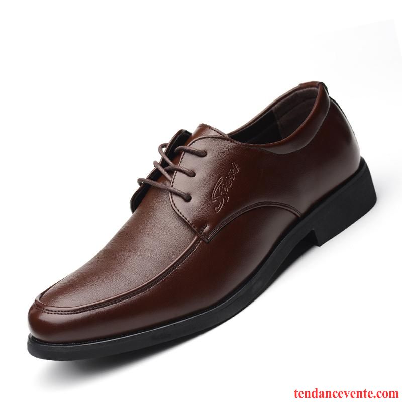 Derbies Noires À Talons Matelassé En Cuir Plus De Velours Chauds Hiver Décontractée Bout Rond Homme Entreprise Corail Soldes