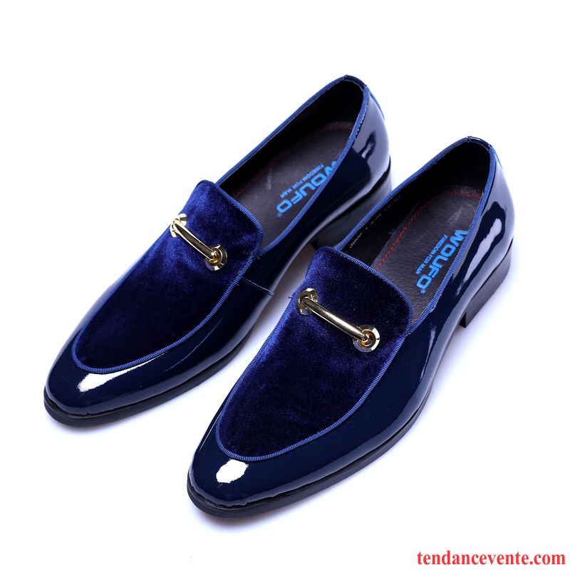 Derbies Plates Cuir Noir Homme Délavé En Daim En Cuir Bleu Pointe Pointue Angleterre Homme Cuir Véritable Tendance Lilas