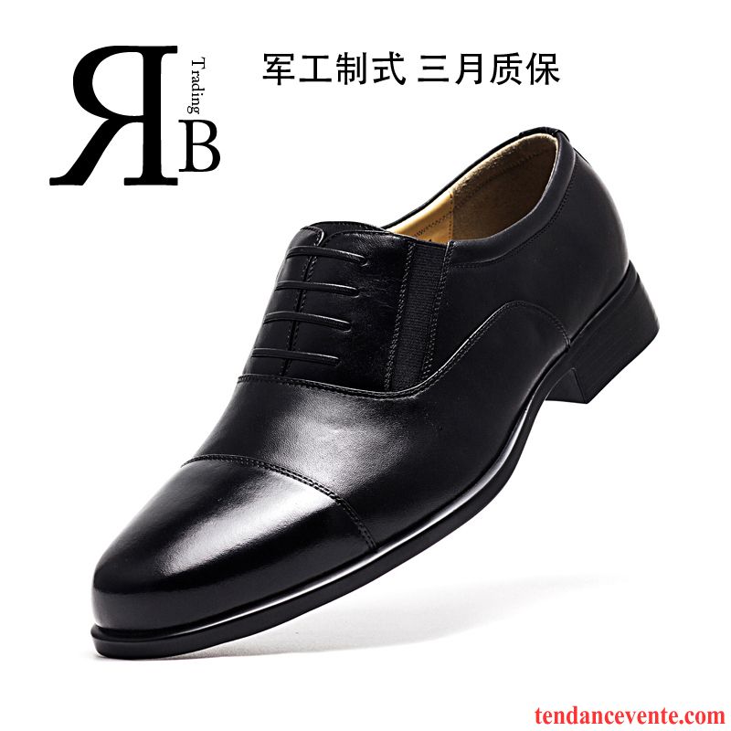 Derbies Plates Cuir Noir Homme Homme Authentique Pointe Pointue Pas Cher