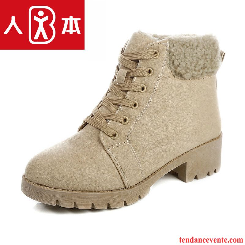 Des Bottes Pour Femme Angleterre Étudiant Hiver Renforcé Tendance Matelassé Plus De Velours Femme Chauds Soldes