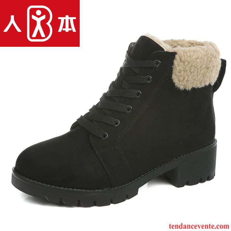 Des Bottes Pour Femme Angleterre Étudiant Hiver Renforcé Tendance Matelassé Plus De Velours Femme Chauds Soldes