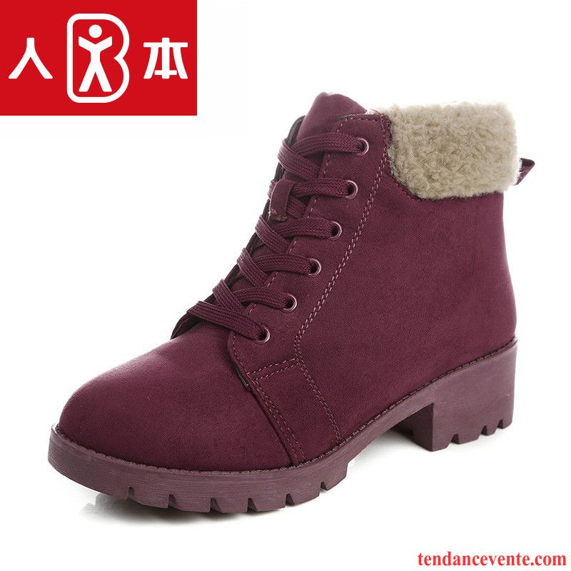 Des Bottes Pour Femme Angleterre Étudiant Hiver Renforcé Tendance Matelassé Plus De Velours Femme Chauds Soldes