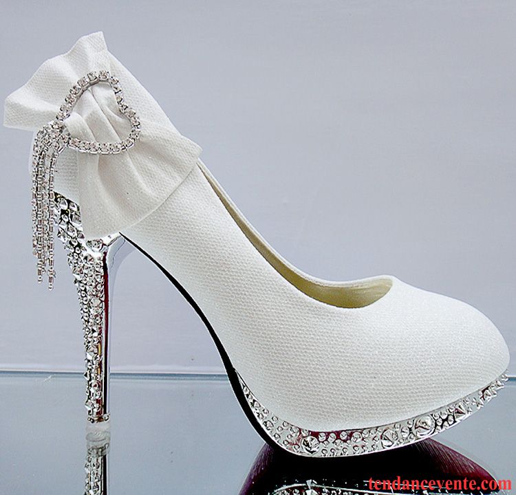 Des Escarpins Pour Femme Printemps Talons Minces Femme Chaussures De Mariage Rouge Arc Blanc Plateforme Étanche Imitation Strass Kaki