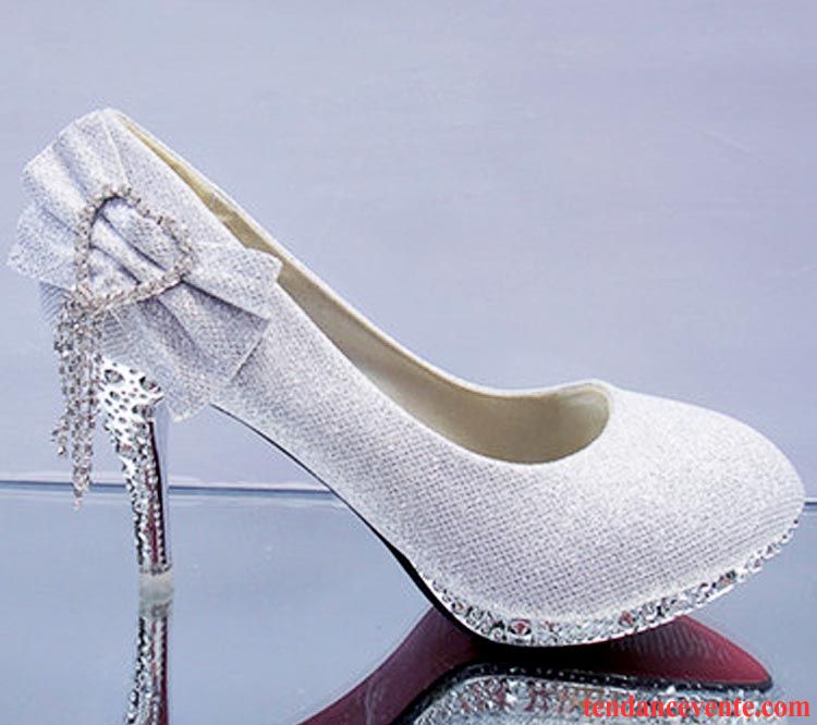 Des Escarpins Pour Femme Printemps Talons Minces Femme Chaussures De Mariage Rouge Arc Blanc Plateforme Étanche Imitation Strass Kaki