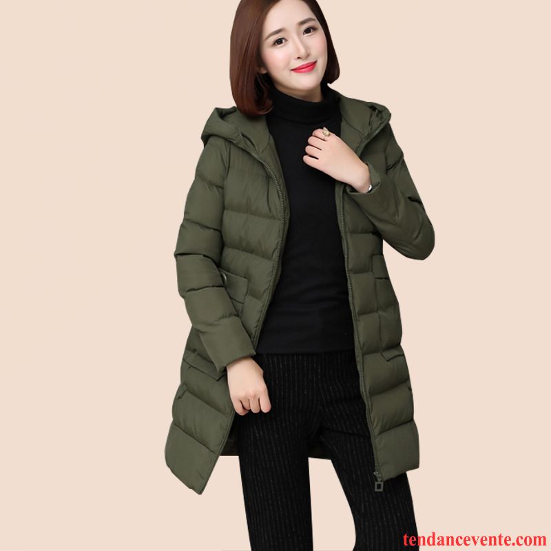 Doudoune D Hiver Femme Militaire Vert Pardessus Chauds Renforcé Matelassée Manteau En Coton Slim Femme Longue Hiver