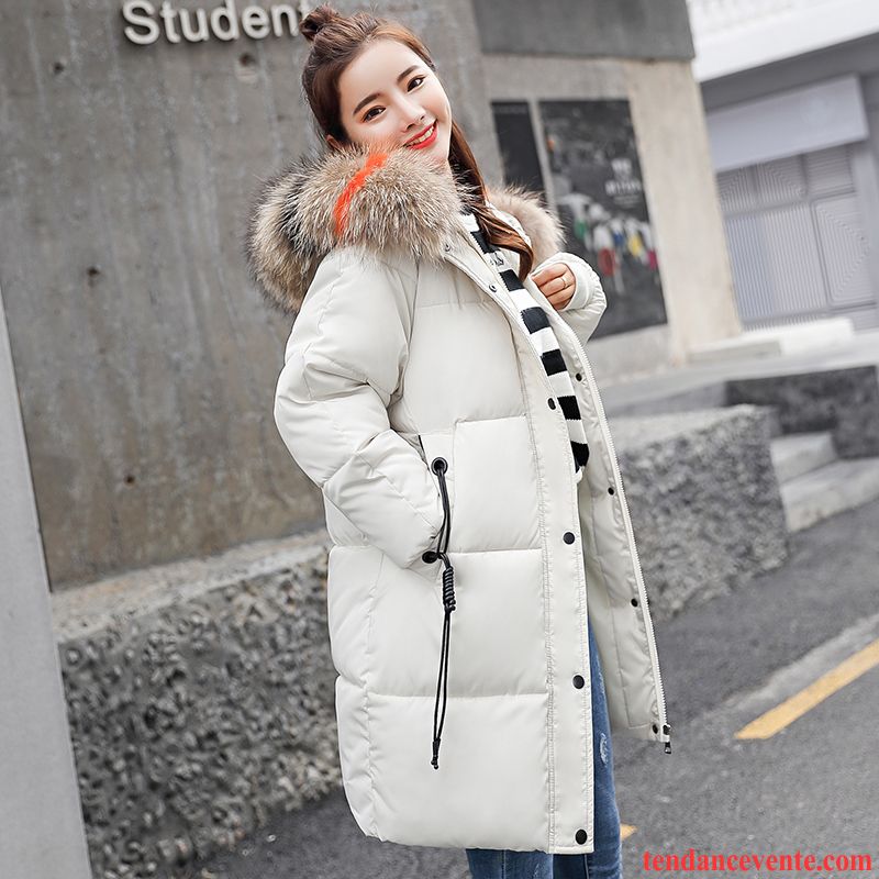 Doudoune En Promo Femme Hiver Matelassé Longue Grand Col De Fourrure Étudiant Taillissime Manteau En Coton Femme Baggy Renforcé Militaire Vert Kaki