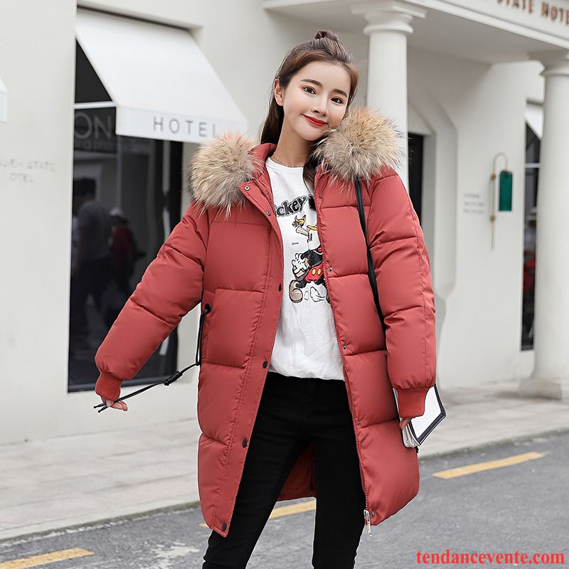 Doudoune En Promo Femme Hiver Matelassé Longue Grand Col De Fourrure Étudiant Taillissime Manteau En Coton Femme Baggy Renforcé Militaire Vert Kaki