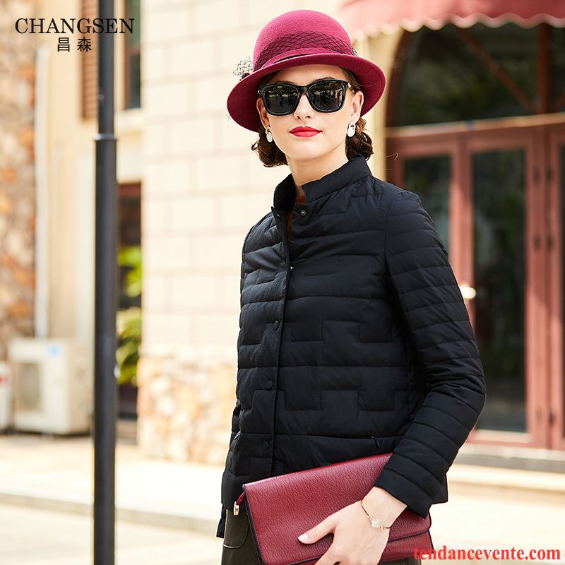 Doudoune Femme Avec Fourrure Rouge Femme Hiver Tendance Col Mandarin Grande Marque Chauds L'automne Lumière Pardessus Mode Slim Violet