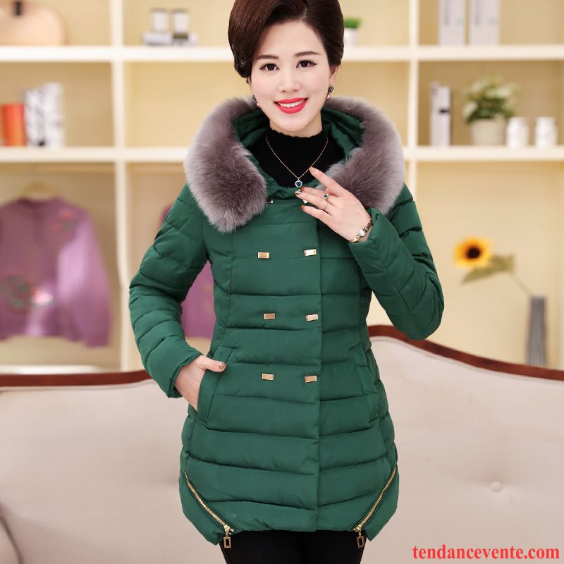 Doudoune Femme Bien Chaude Renforcé Manteau En Coton Matelassé Femme Vêtements D'hiver Pardessus Longue Blé