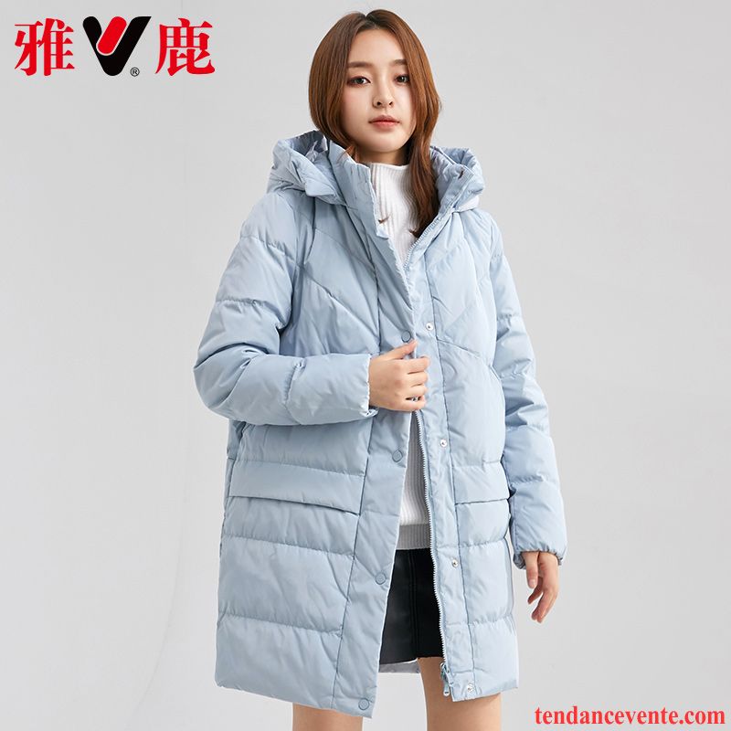 Doudoune Femme Clearance À Vendre Tendance Hiver Mode Style Chaud Longue Bleu Clair Rose