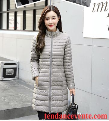 Doudoune Femme Courte Capuche Fourrure Chauds Longue Col Mandarin L'automne Rouge Femme Hiver Lumière Slim Pardessus