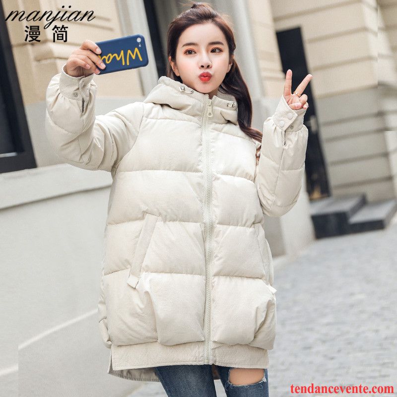 Doudoune Femme Matelassé Baggy Hiver Tendance Pardessus Tempérament Blanc