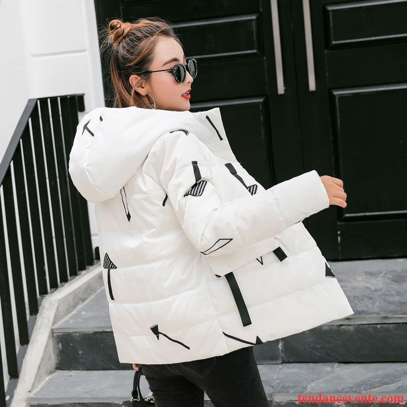 Doudoune Femme Noir Pas Cher Femme Slim Renforcé Blanc Court Vêtements D'hiver Rouge Capuche Impression Lavande