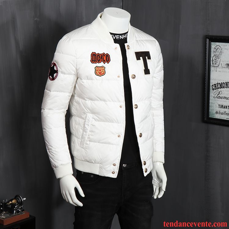 Doudoune Homme Cdiscount De Plein Air Décontractée Ente Unten Pardessus Blanc Outwear Col Mandarin Lumière Slim Homme Mode Vêtements D'hiver Bisque