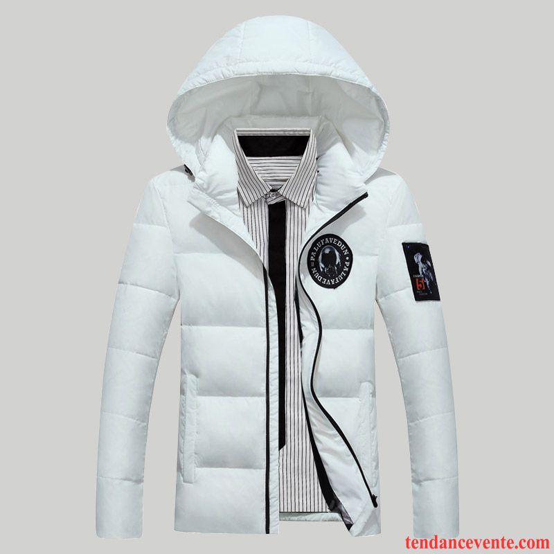 Doudoune Homme Fourrure Jeunesse Pardessus Tendance Chauds Homme Slim Vêtements D'hiver Renforcé Court