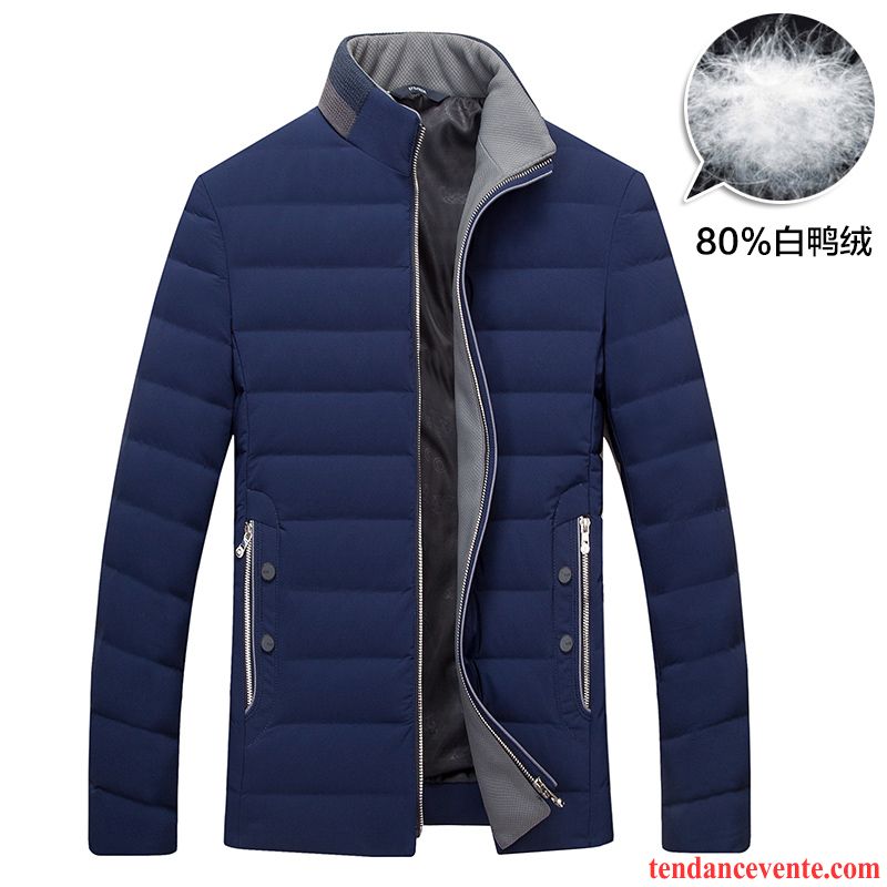 Doudoune Homme Sans Manche Pas Cher Jeunesse Slim Homme Col Mandarin Vêtements D'hiver Renforcé Court Pardessus