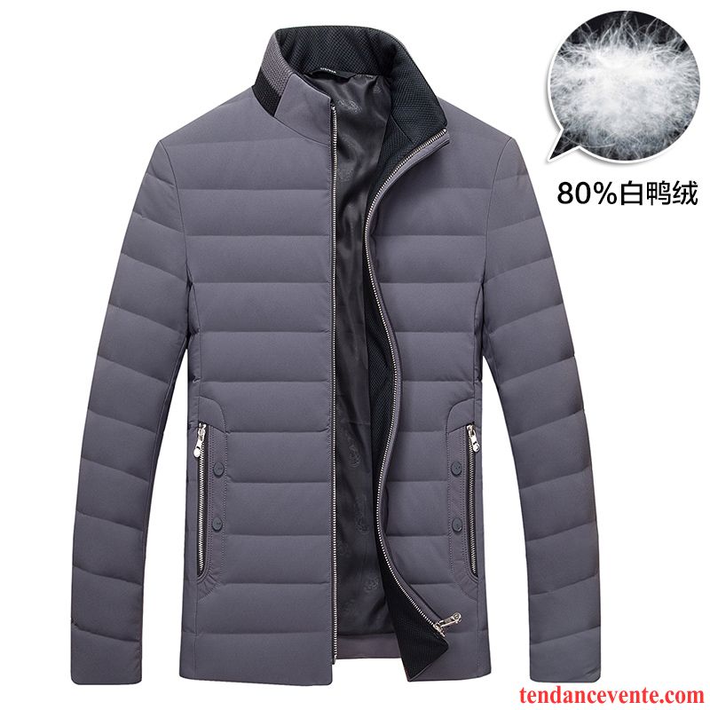 Doudoune Homme Sans Manche Pas Cher Jeunesse Slim Homme Col Mandarin Vêtements D'hiver Renforcé Court Pardessus