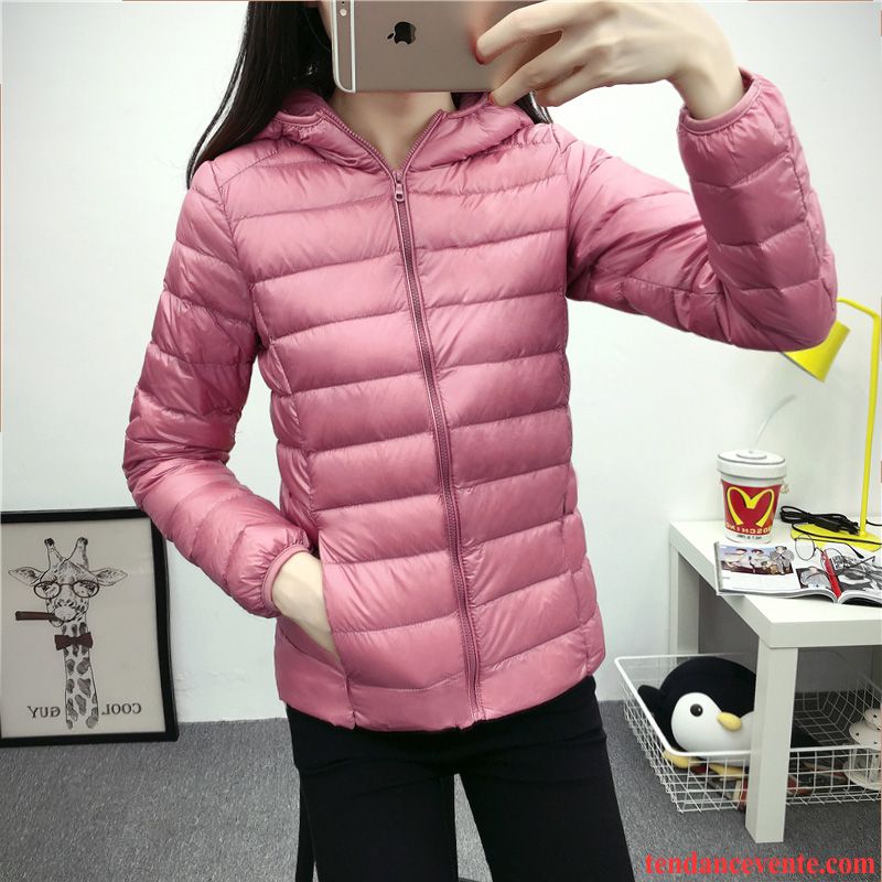 Doudoune Legere Femme Pas Cher Vêtements D'hiver Tendance Pardessus Slim Lumière Capuche Femme Clearance À Vendre Court Saphir