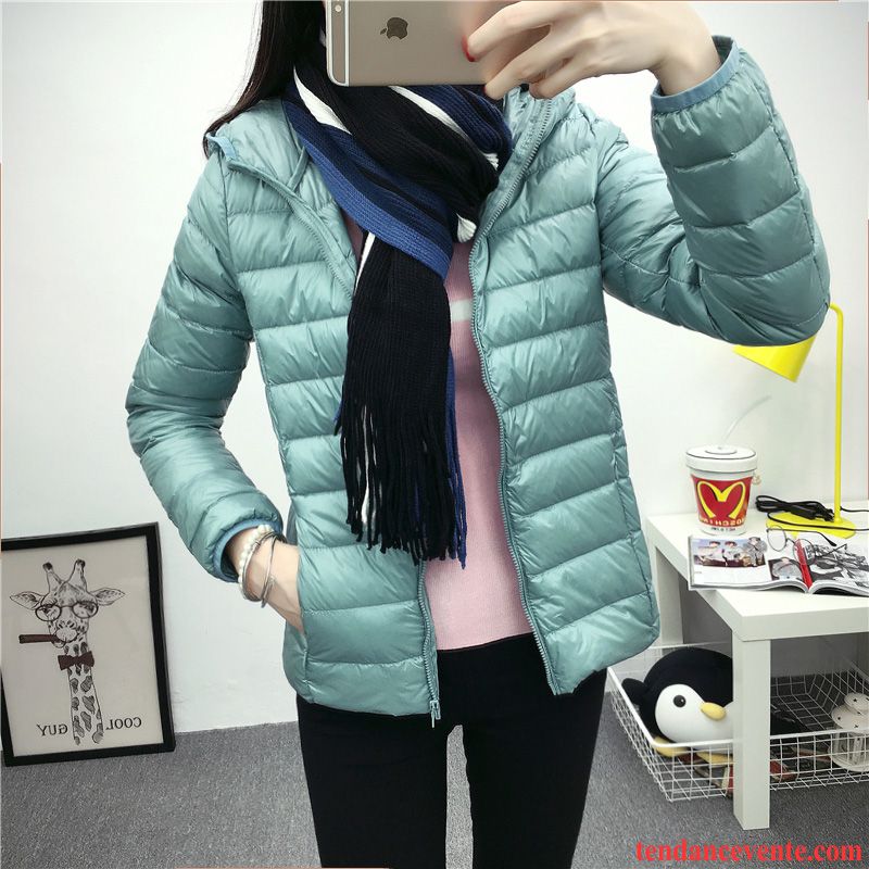 Doudoune Legere Femme Pas Cher Vêtements D'hiver Tendance Pardessus Slim Lumière Capuche Femme Clearance À Vendre Court Saphir