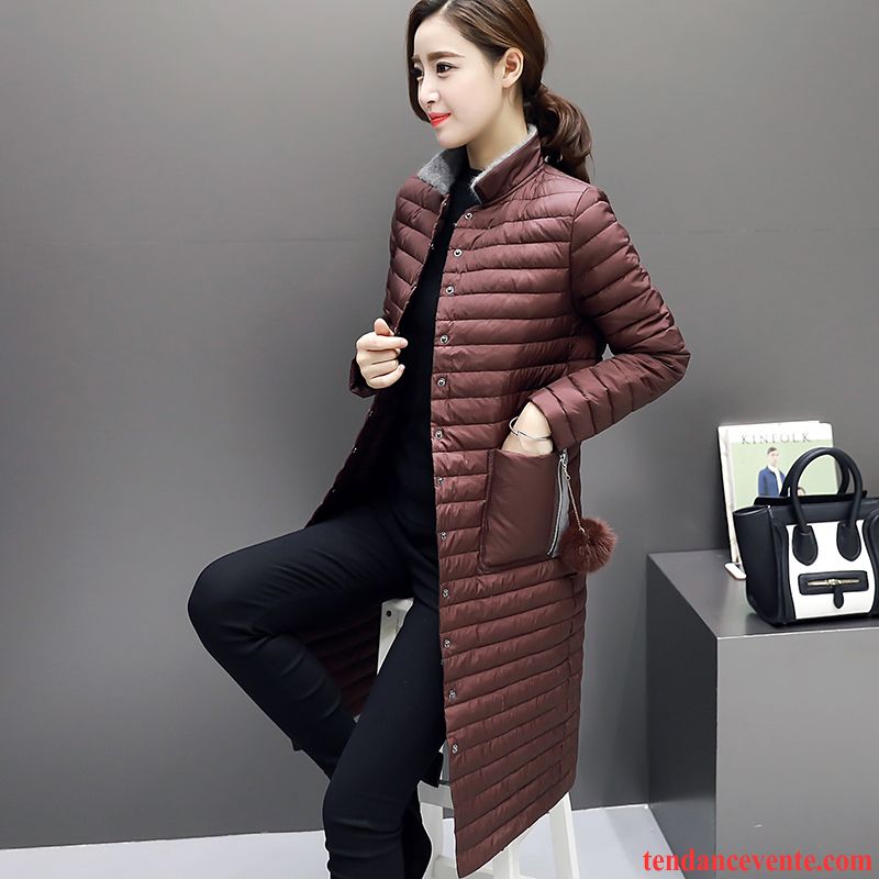 Doudoune Noir Femme Pas Cher Lumière Pardessus Chauds Mince Femme Longue Hiver Mauve