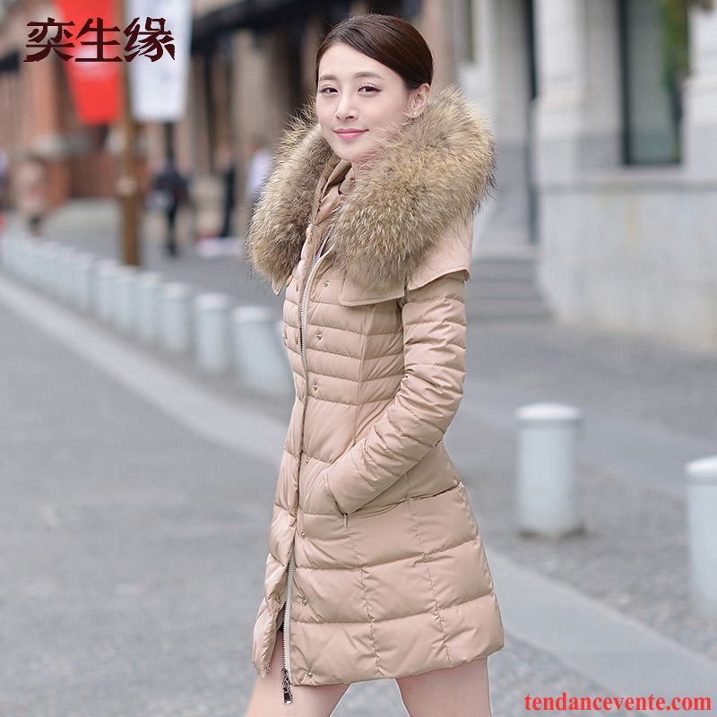 Doudoune Tres Longue Pour Femme Femme Nervurées Gros Offre Spéciale Clearance À Vendre Tendance Hiver Slim Longue Rouge Grand Col De Fourrure