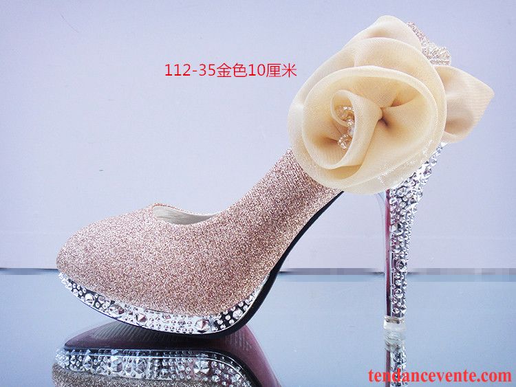 Escarpin Blanc Femme Cristal Mariée Derbies Chaussures De Mariage Rouge Talons Minces Talons Hauts Femme Blanc Imitation Strass Pérou