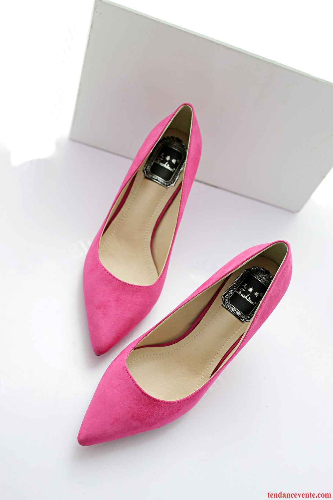 Escarpin Noir Et Doré Pointe Pointue Noir Printemps Femme Talons Minces Derbies Offre Spéciale Sexy Rose