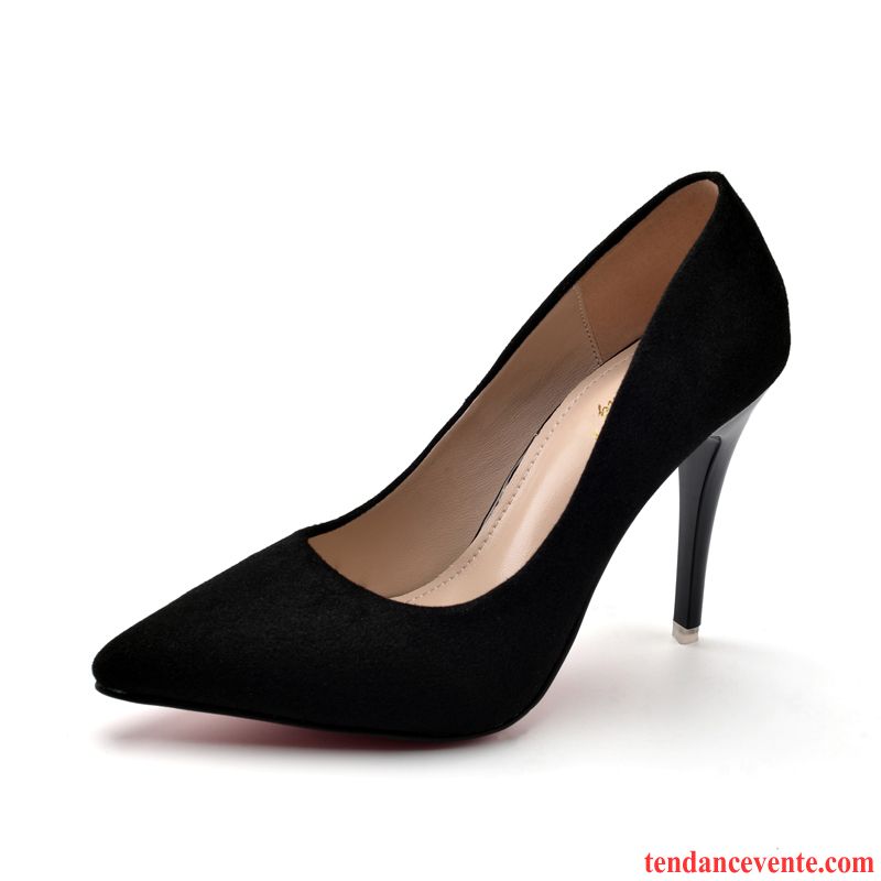 Escarpin Noir Et Doré Pointe Pointue Noir Printemps Femme Talons Minces Derbies Offre Spéciale Sexy Rose