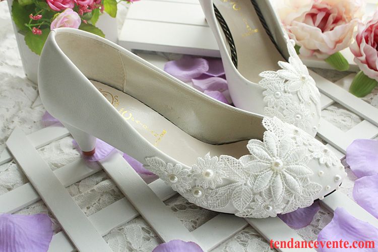 Escarpin Noir Talon Doré Blanc Plates Derbies Princesse Flats Chaussures De Mariage Fleur Femme Mariée