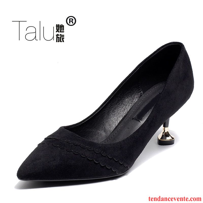 Escarpin Plateforme Femme Bleu L'automne Derbies Talons Minces Femme Tous Les Assortis Pointe Pointue