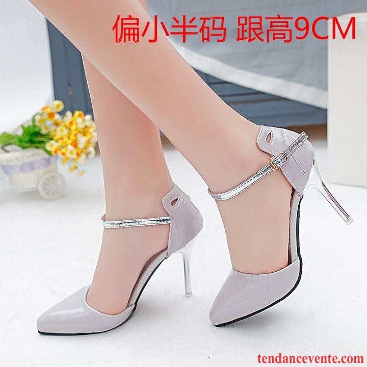 Escarpins Beige Cuir Sandales Tous Les Assortis Talons Hauts Été Talons Minces Femme Printemps Tempérament Pointe Pointue Derbies Chaussures De Mariage