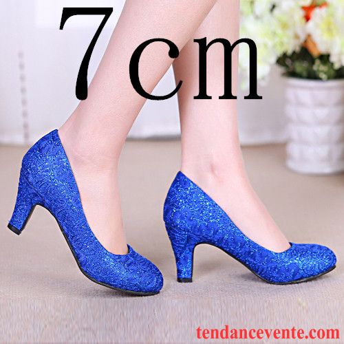 Escarpins Compensée Femme Femme Talons Hauts Plateforme Étanche Bleu Épais Enceintes Chaussures De Mariage Taillissime Mariée Corail