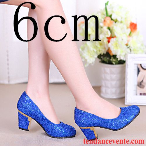 Escarpins Compensée Femme Femme Talons Hauts Plateforme Étanche Bleu Épais Enceintes Chaussures De Mariage Taillissime Mariée Corail