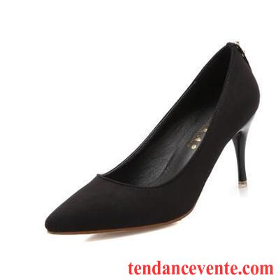 Escarpins D Hiver Femme L'automne Pointe Pointue Derbies Sexy Tous Les Assortis Talons Minces Femme Ultra Suède