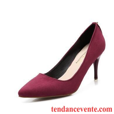 Escarpins D Hiver Femme L'automne Pointe Pointue Derbies Sexy Tous Les Assortis Talons Minces Femme Ultra Suède