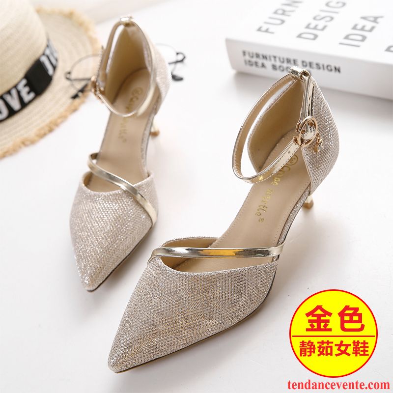 Escarpins En Ligne Derbies Femme Argent Pointe Pointue Chaussures De Mariage Talons Minces Sandales Azur Pas Cher