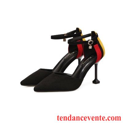 Escarpins En Soldes Femmes Talons Minces Rouge Frais Pointe Pointue Femme L'automne