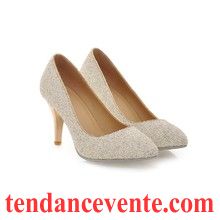 Escarpins Femme Pas Cher Or Chaussures De Mariage Clair Fête Femme Blanc Paillette Derbies Taillissime Jaune