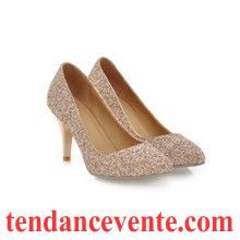 Escarpins Femme Pas Cher Or Chaussures De Mariage Clair Fête Femme Blanc Paillette Derbies Taillissime Jaune