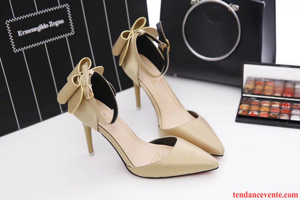 Escarpins Femme Talon Haut Pointe Pointue Sexy Sandales Rouge Talons Minces Derbies Femme Arc Chaussures De Mariage