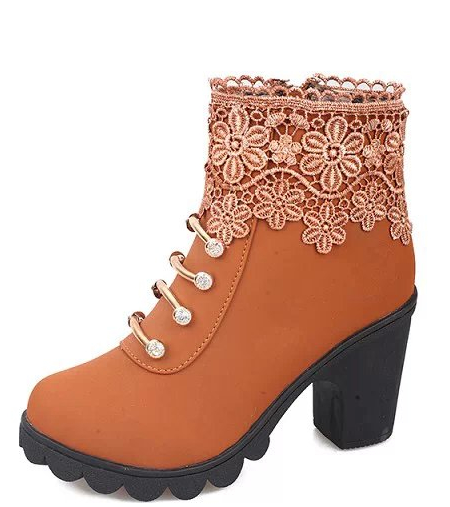 Escarpins Grandes Tailles Angleterre Dentelle Tous Les Assortis Mode Épais Tendance Bottes Martin Femme Bottes Courtes L'automne Soldes